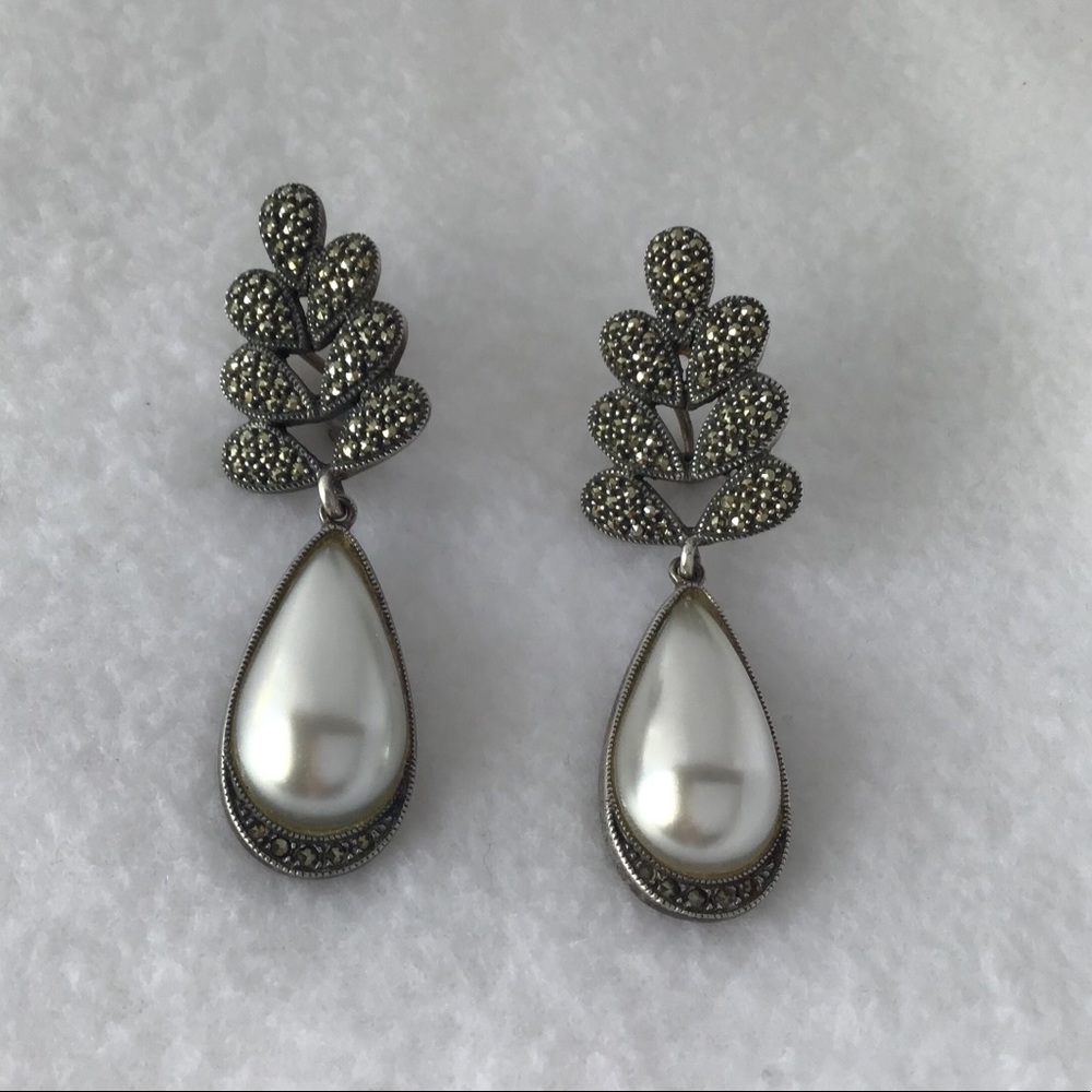 Judith Jack Teardrop Sterling Earrings